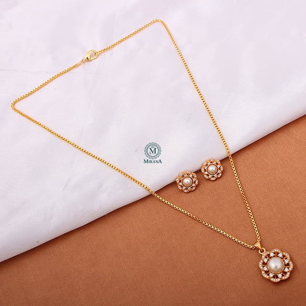 Neysa Pearl CZ Designer Pendant Set