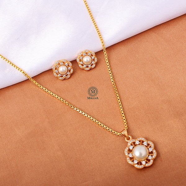 Neysa Pearl CZ Designer Pendant Set