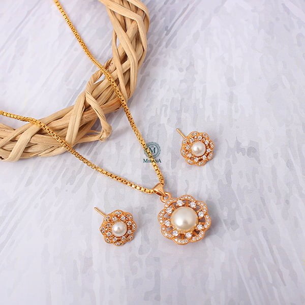 Neysa Pearl CZ Designer Pendant Set