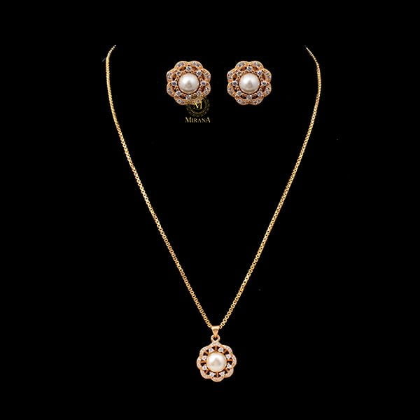 Neysa Pearl CZ Designer Pendant Set