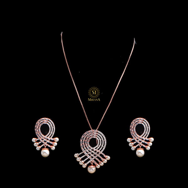 Kiara Pearl CZ Pendant Set