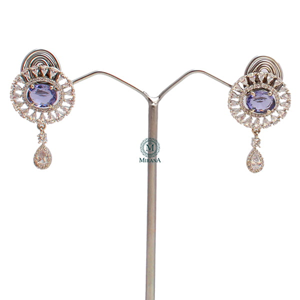 Lavi Lavender CZ Designer Pendant Set