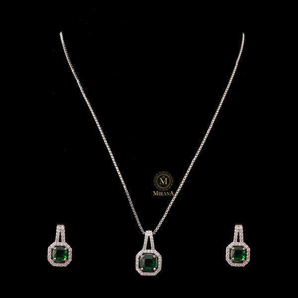 Everly CZ Designer Colour Pendant Set