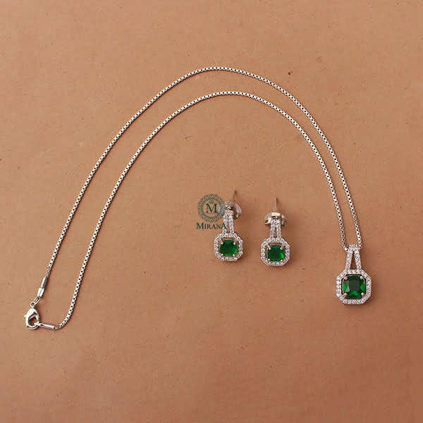 Everly CZ Designer Colour Pendant Set