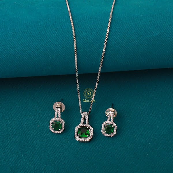 Everly CZ Designer Colour Pendant Set