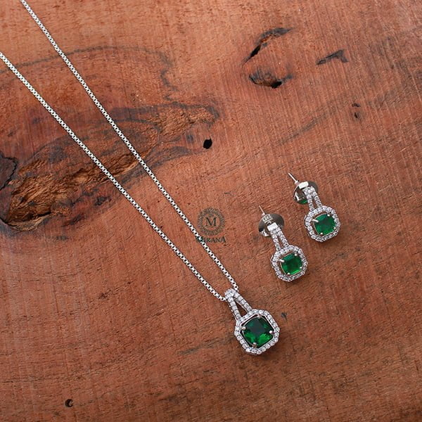 Everly CZ Designer Colour Pendant Set