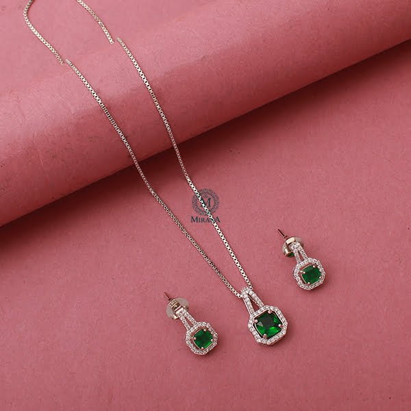 Everly CZ Designer Colour Pendant Set