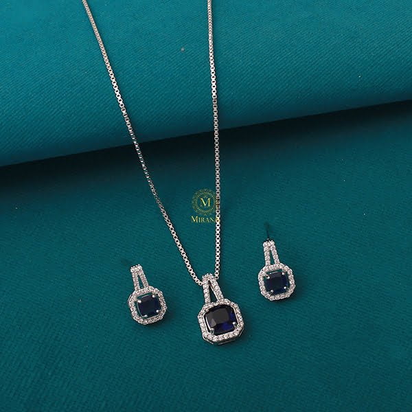 Everly CZ Designer Colour Pendant Set