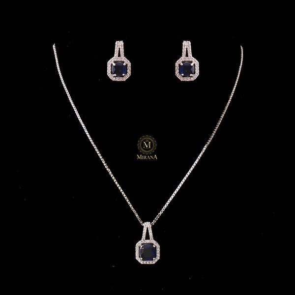 Everly CZ Designer Colour Pendant Set