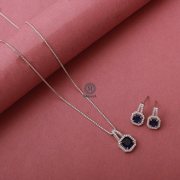 Everly CZ Designer Colour Pendant Set