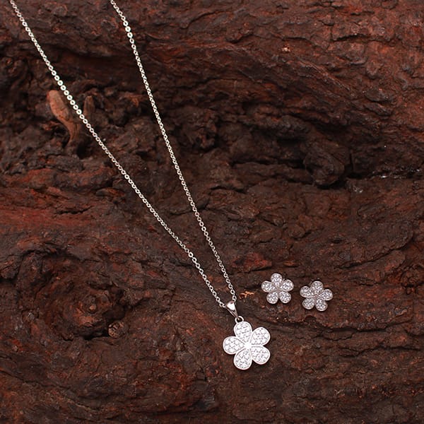 Ziu 925 Pure Silver Designer Pendant Set