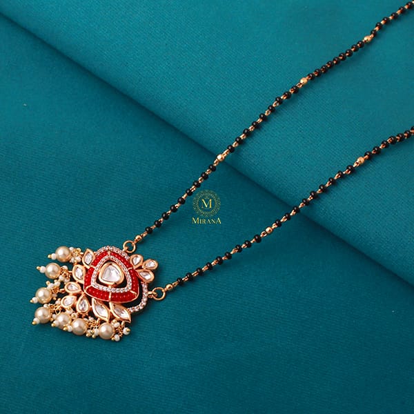 Manvi Ruby Polki Designer Mangalsutra