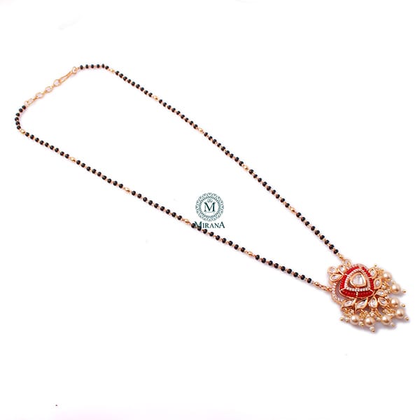 Manvi Ruby Polki Designer Mangalsutra