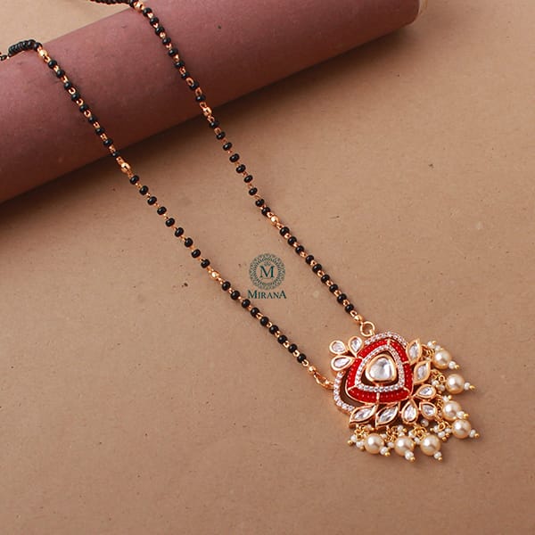 Manvi Ruby Polki Designer Mangalsutra