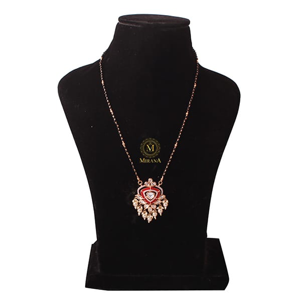 Manvi Ruby Polki Designer Mangalsutra