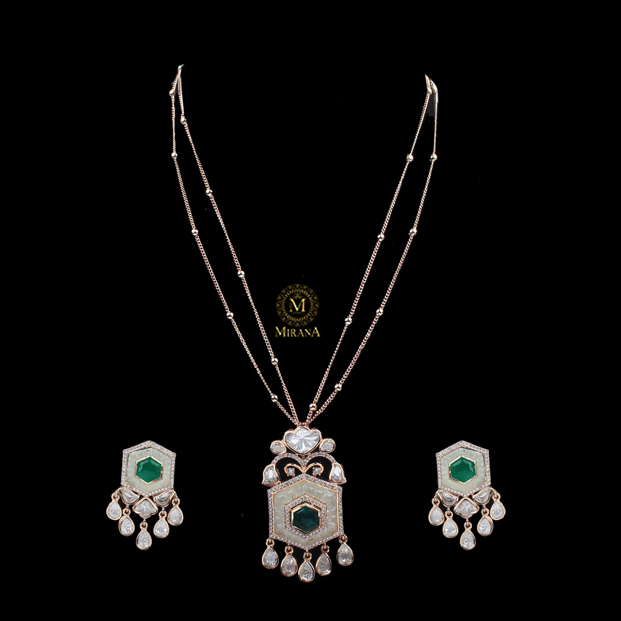 Vandi MOP Polki Designer Pendant Set