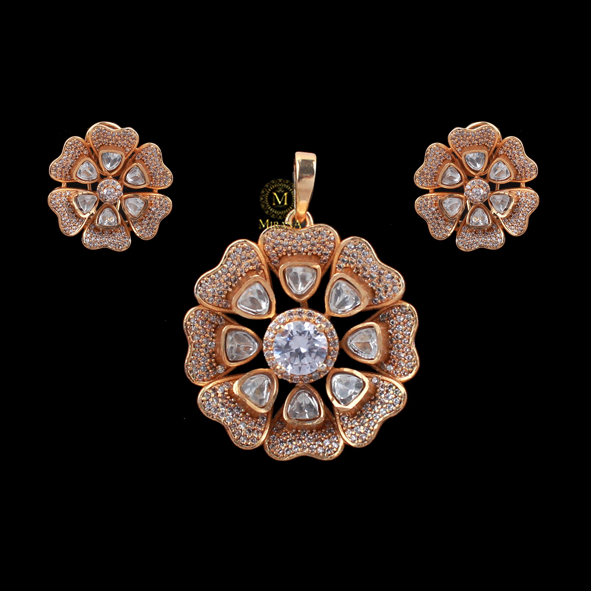 Suri Moissanite Designer Pendant Set
