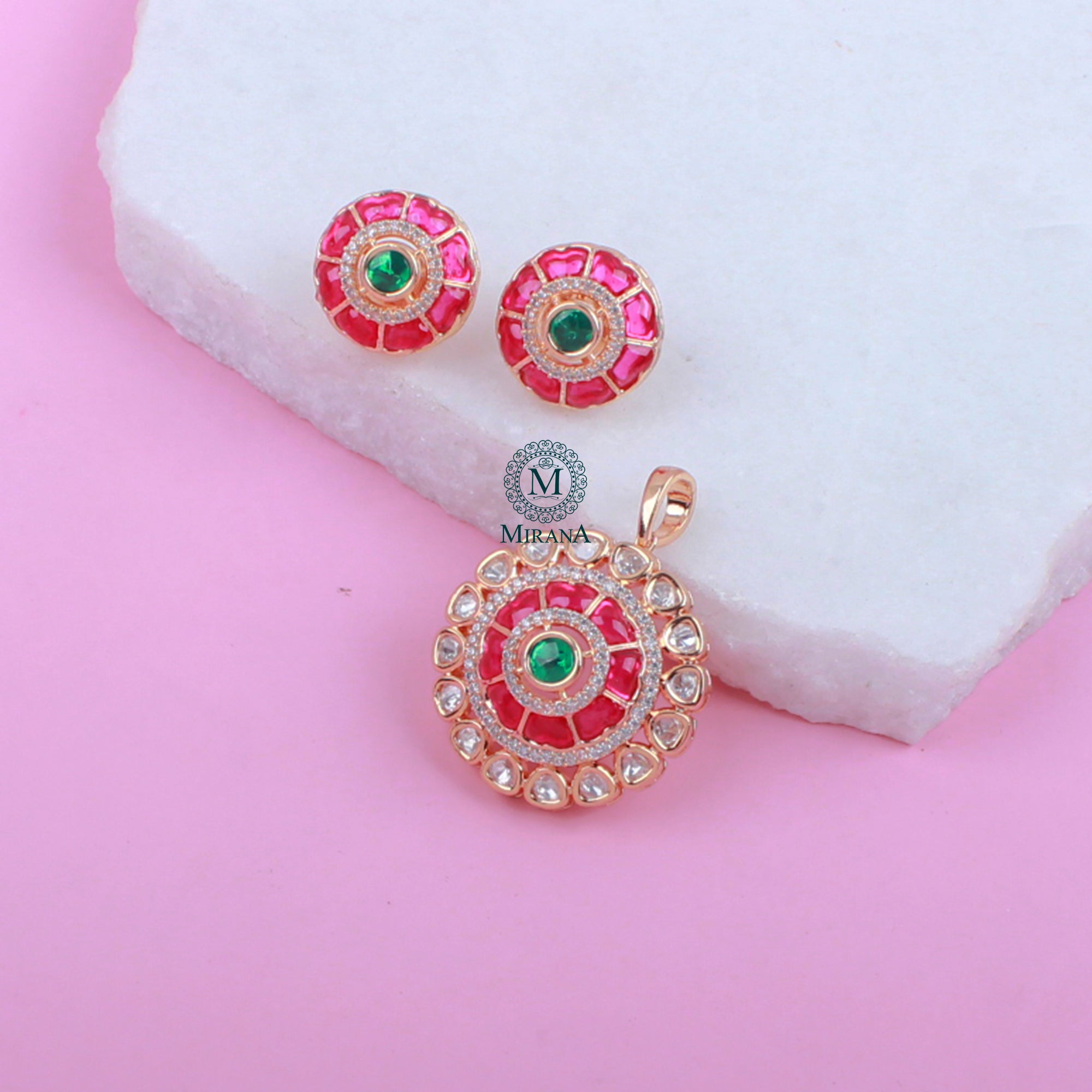 Anantika Polki Designer Pendant Set
