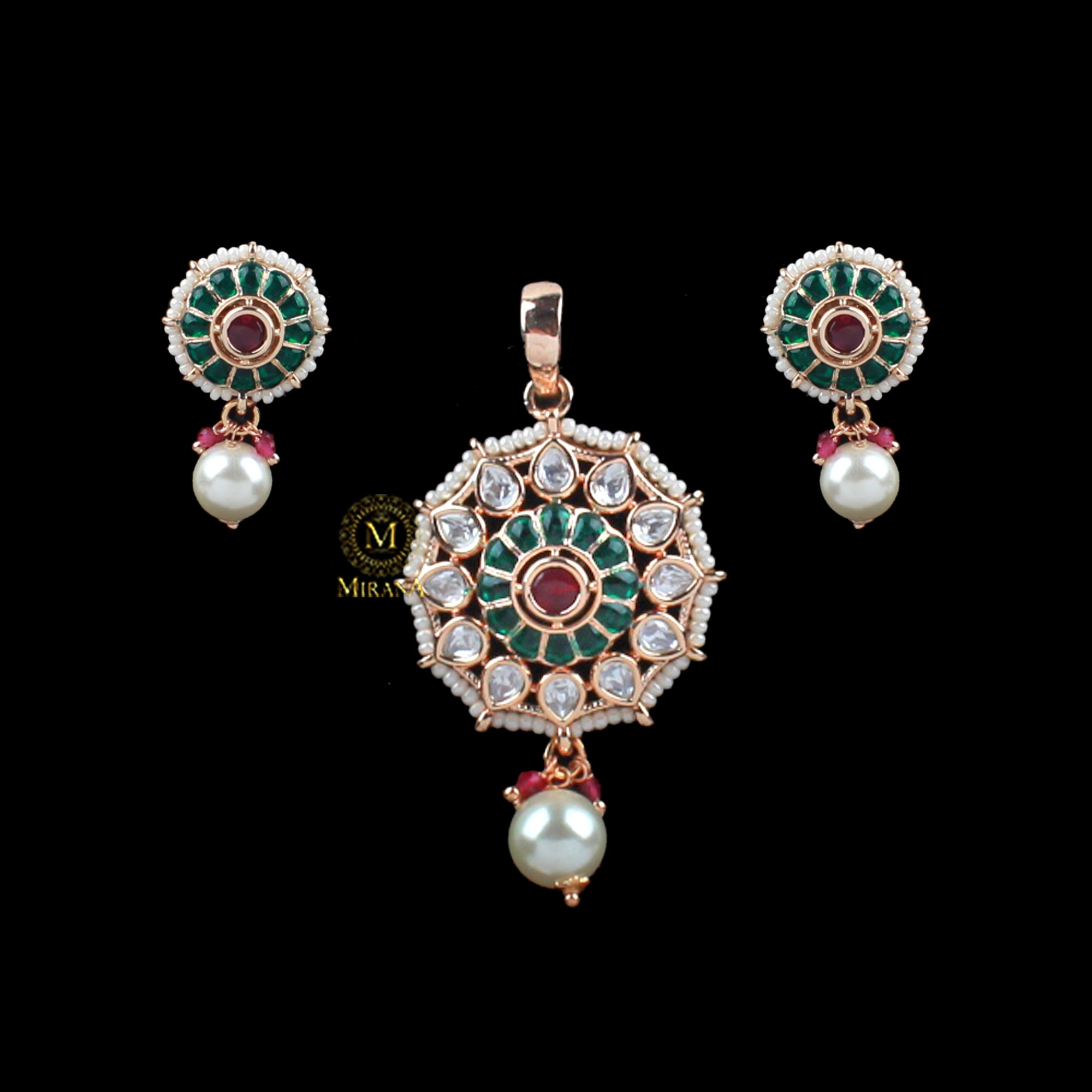Yogita Polki Designer Pendant Set