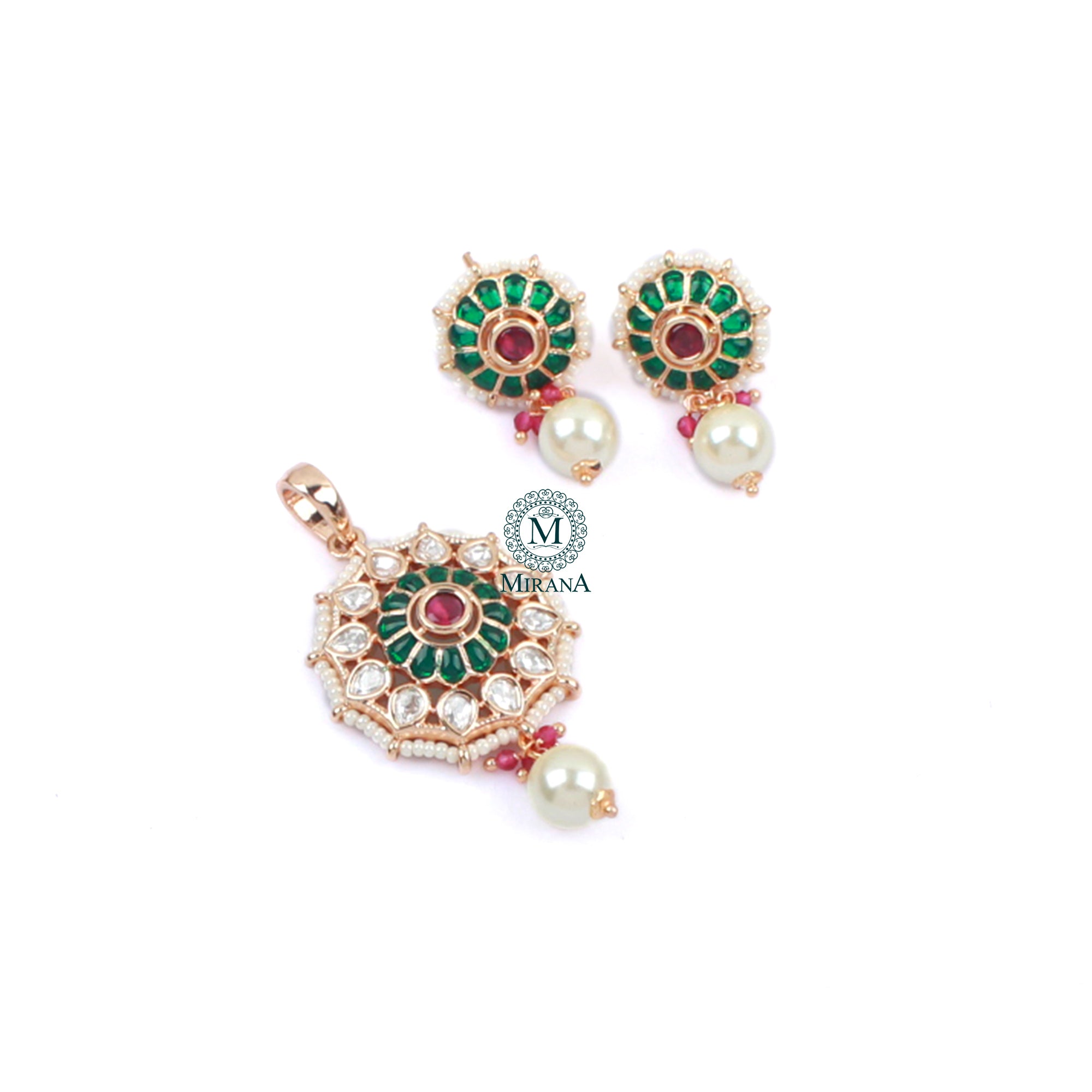 Yogita Polki Designer Pendant Set