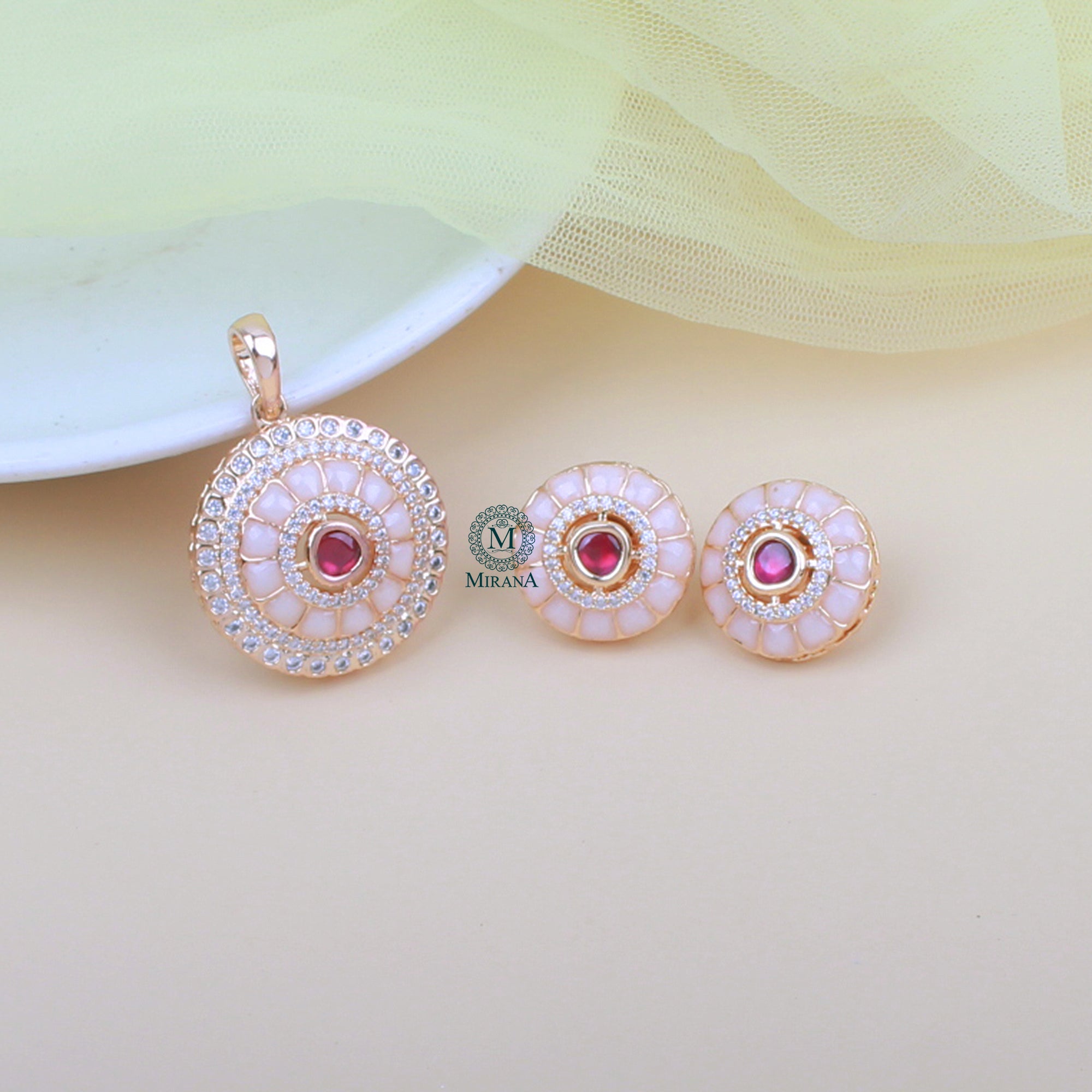 Keshavi Polki Designer Pendant Set