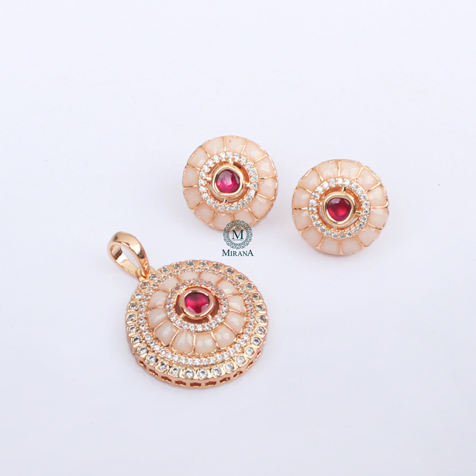 Keshavi Polki Designer Pendant Set