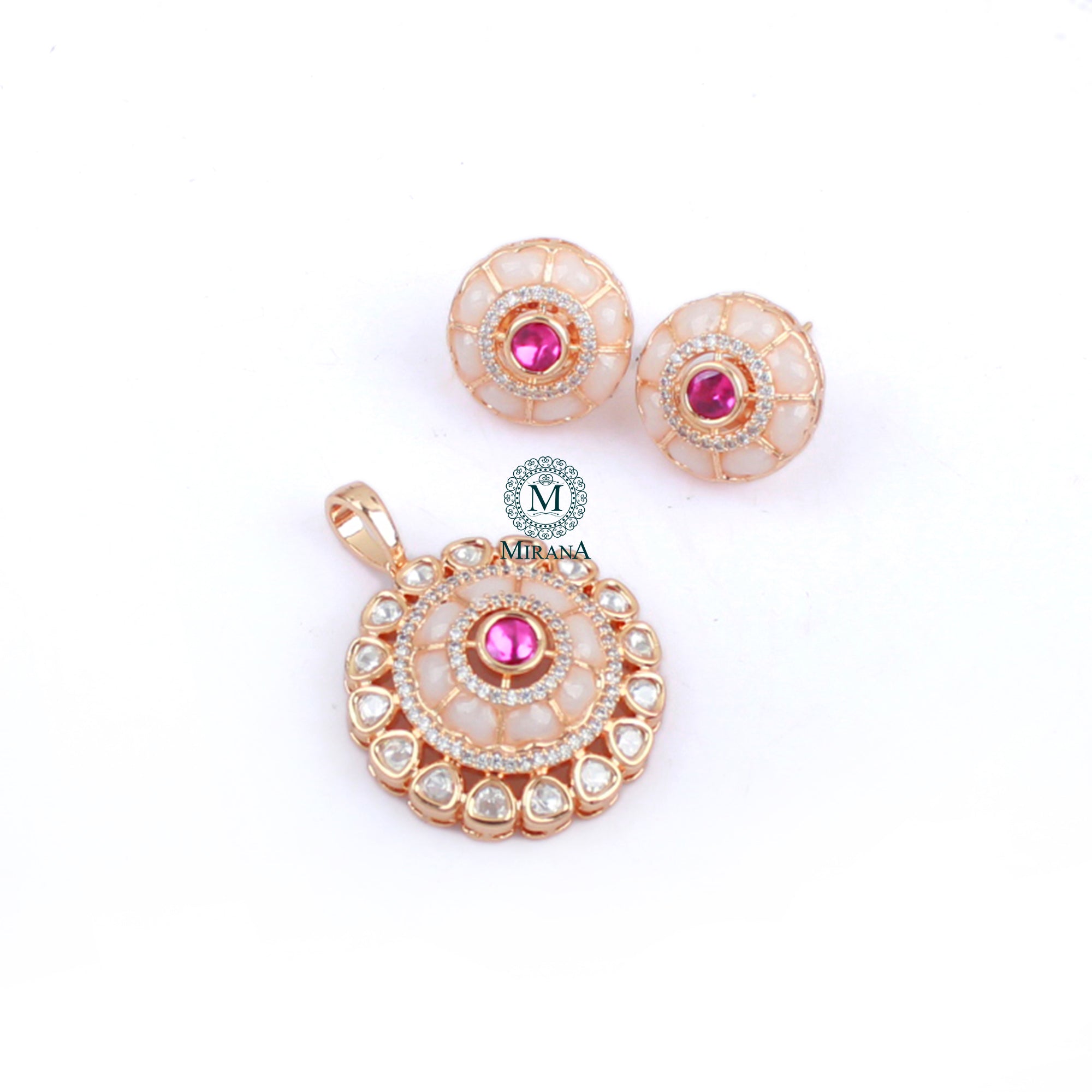 Anantika Ivory Polki Designer Pendant Set