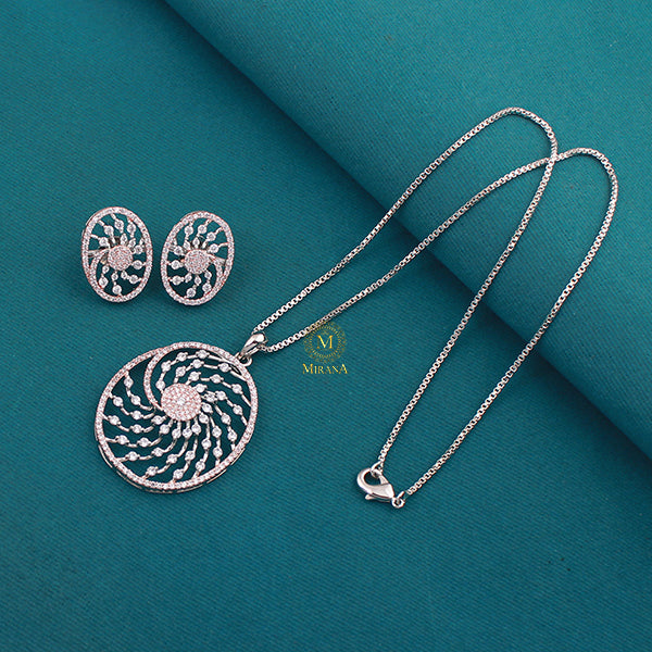 Ella CZ Designer Pendant Set