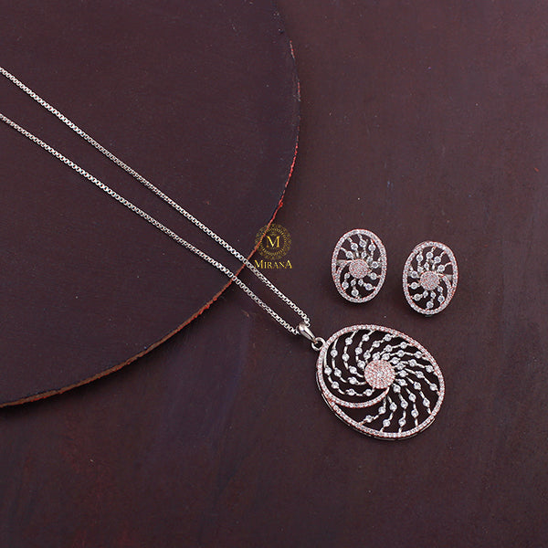 Ella CZ Designer Pendant Set