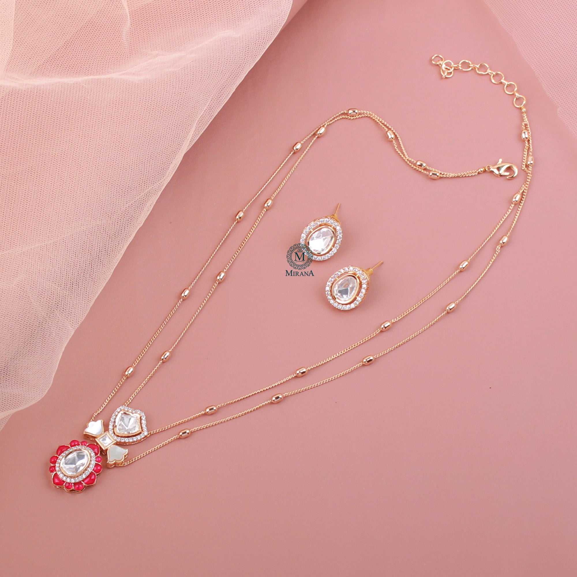 Tashi Polki Designer Pendant Set