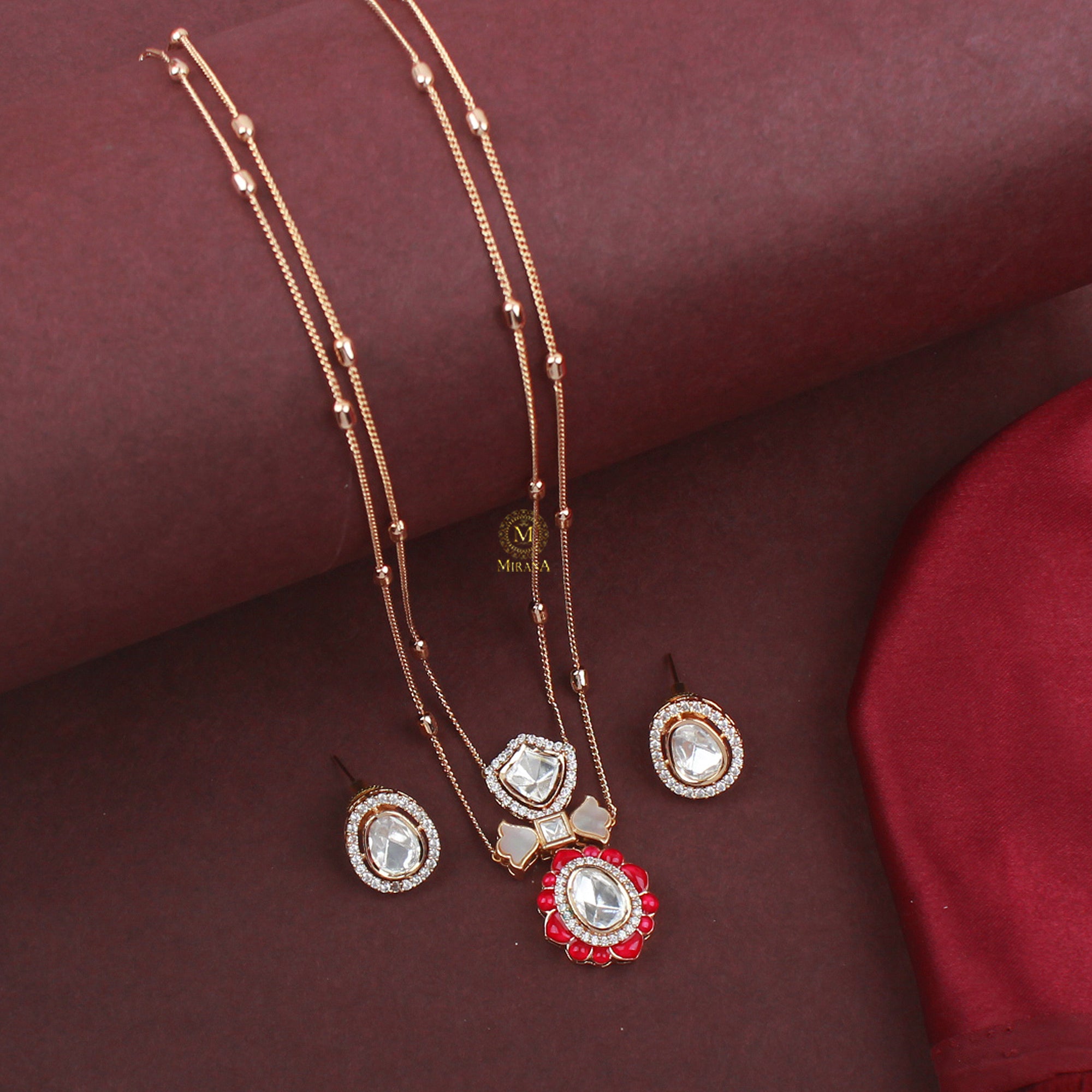 Tashi Polki Designer Pendant Set