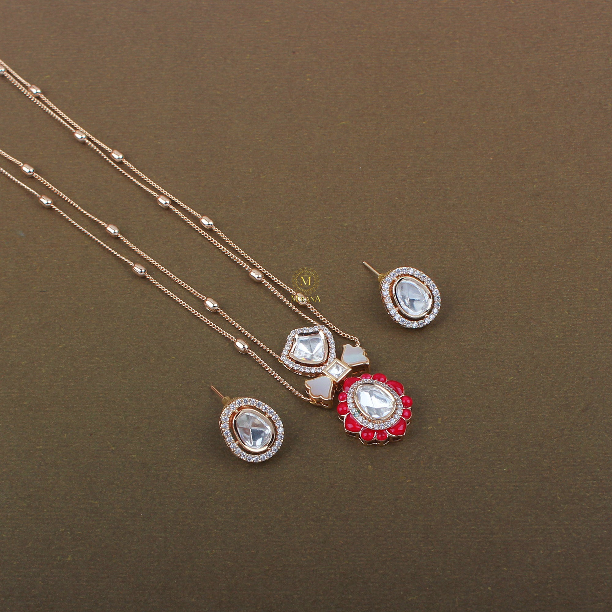 Tashi Polki Designer Pendant Set