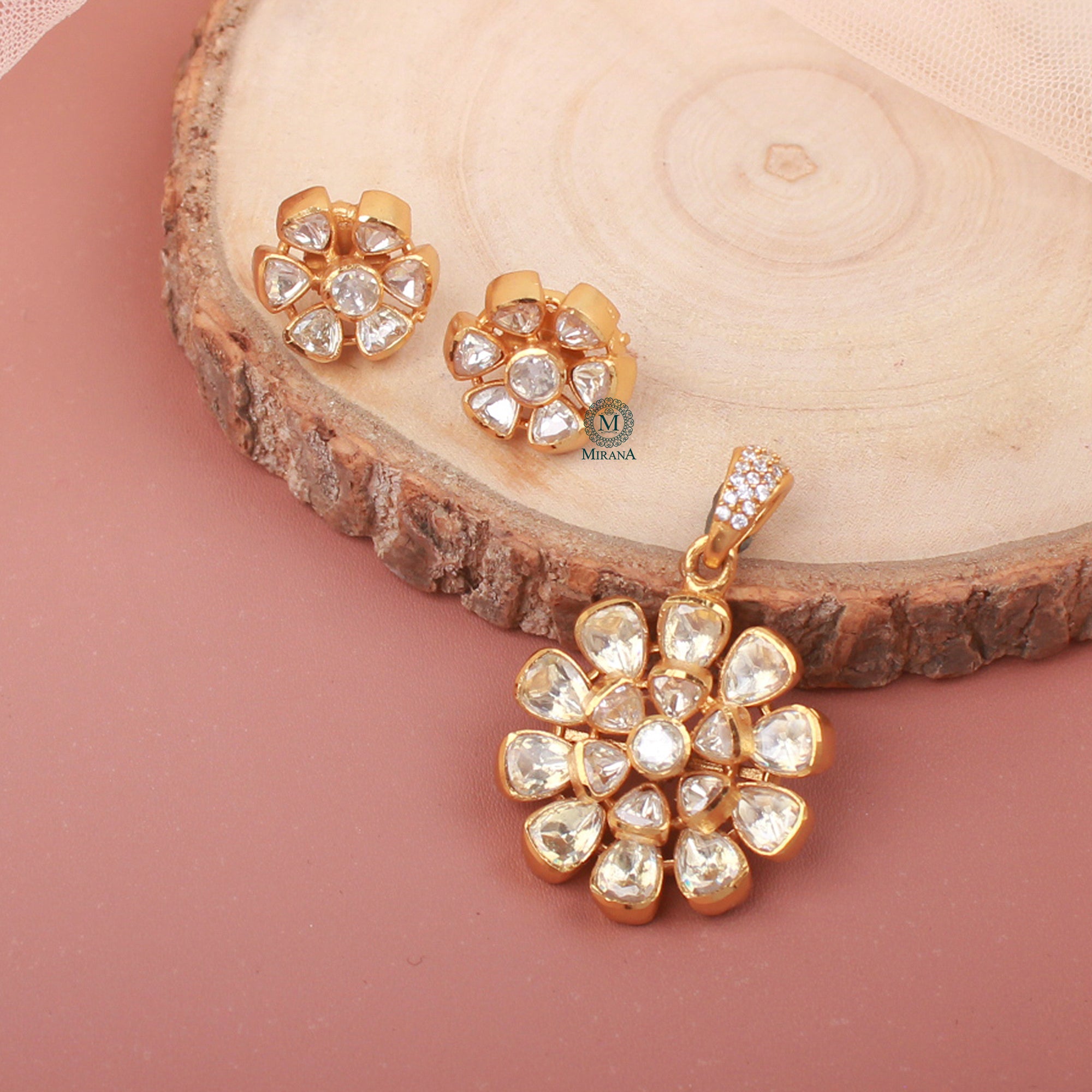 Vidhi Moissanite Designer Pendant Set