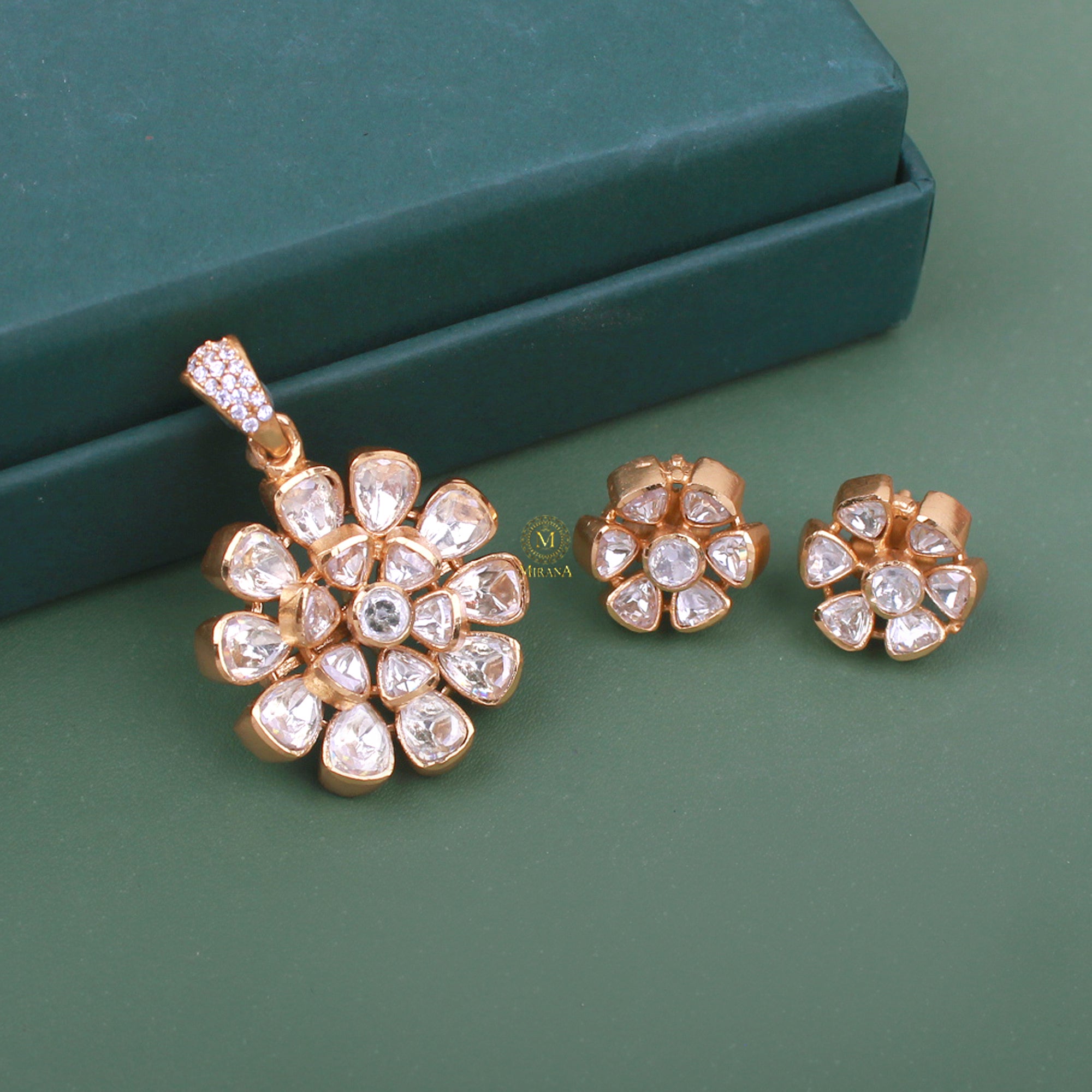 Vidhi Moissanite Designer Pendant Set