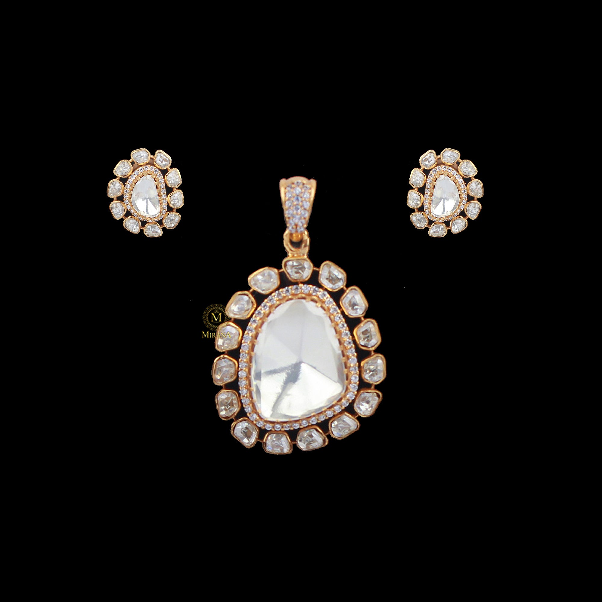 Aisha Moissanite Designer Pendant Set