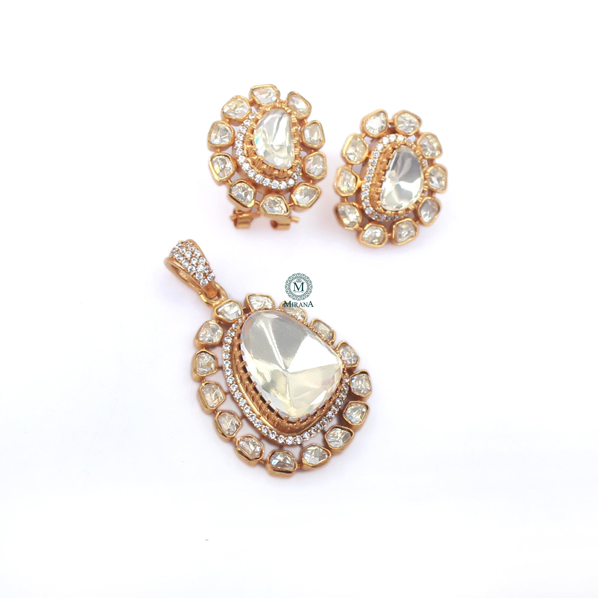 Aisha Moissanite Designer Pendant Set