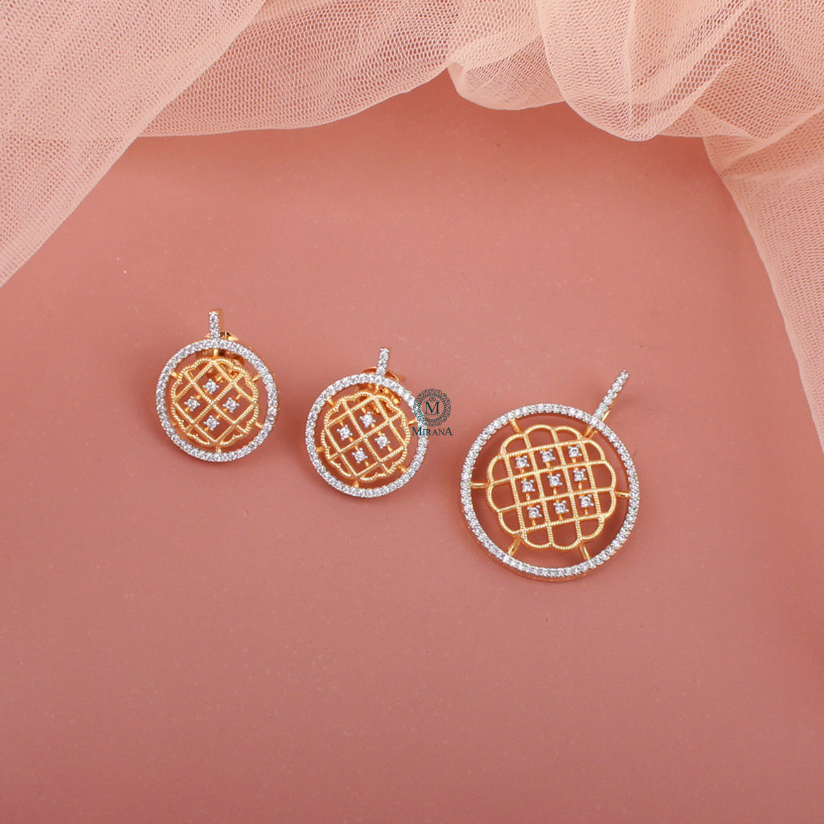 Lila CZ Designer Pendant Set