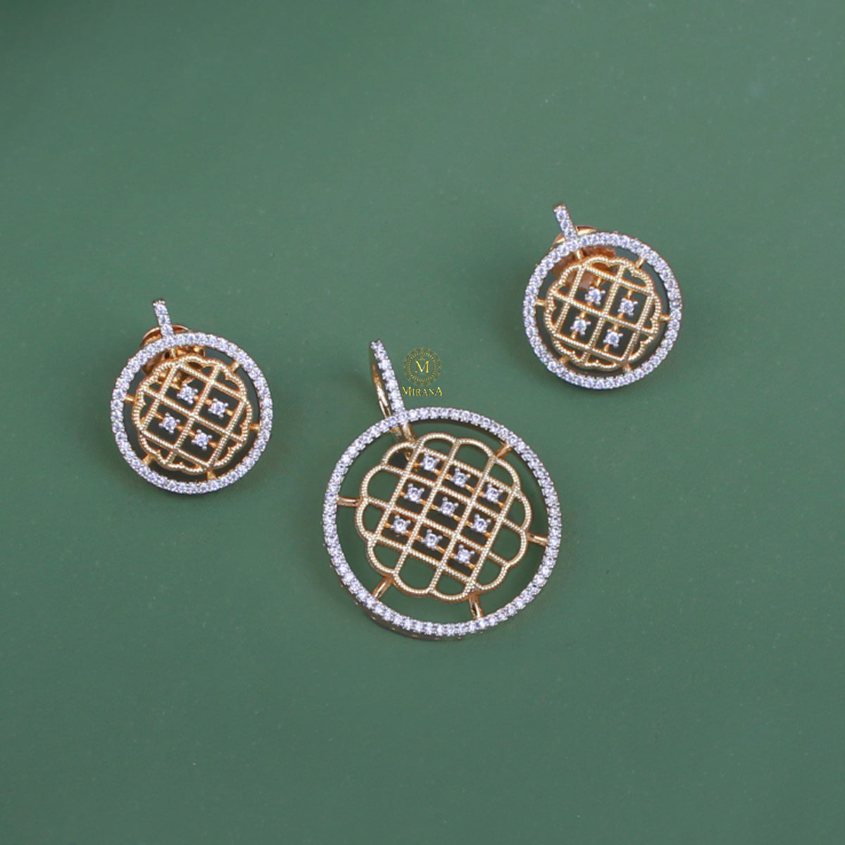 Lila CZ Designer Pendant Set