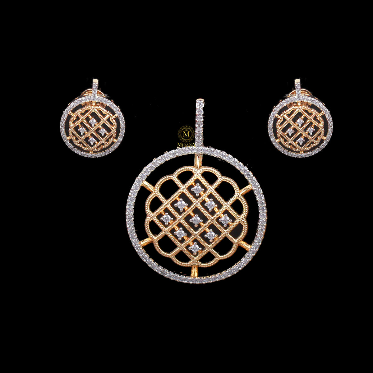 Lila CZ Designer Pendant Set
