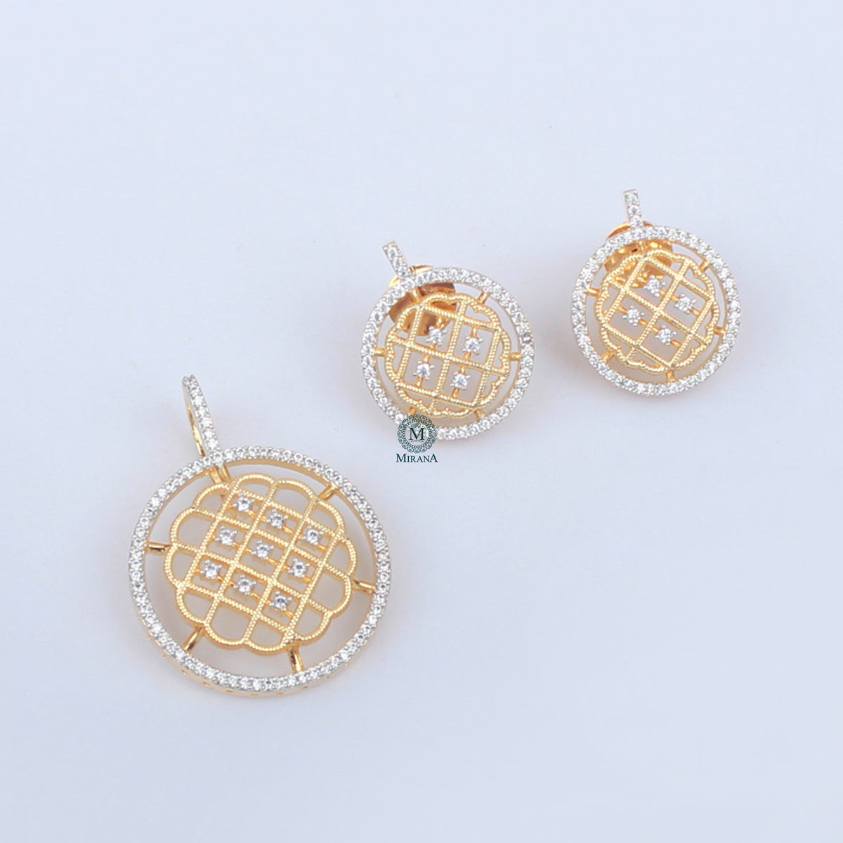 Lila CZ Designer Pendant Set
