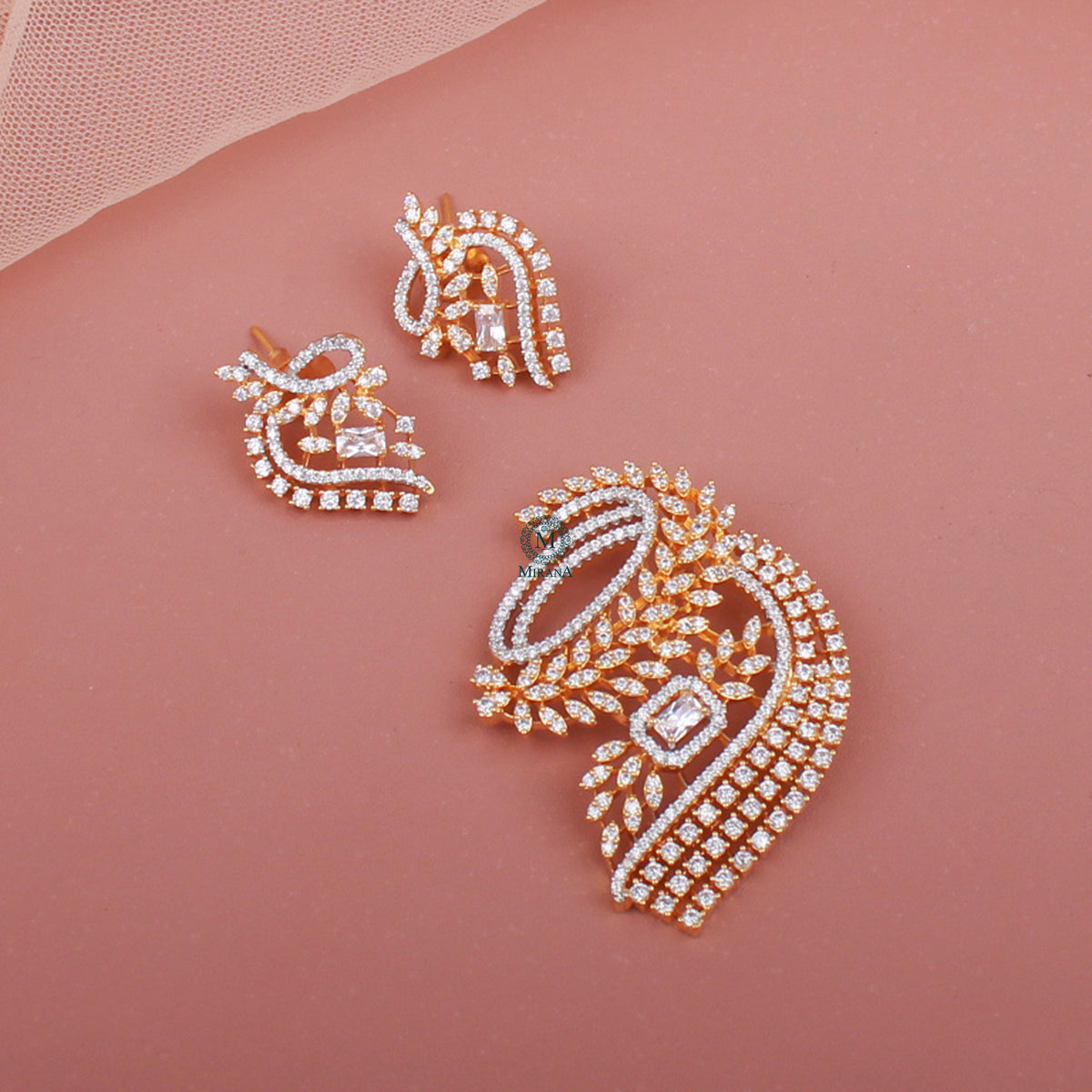 Lara CZ Designer Pendant Set