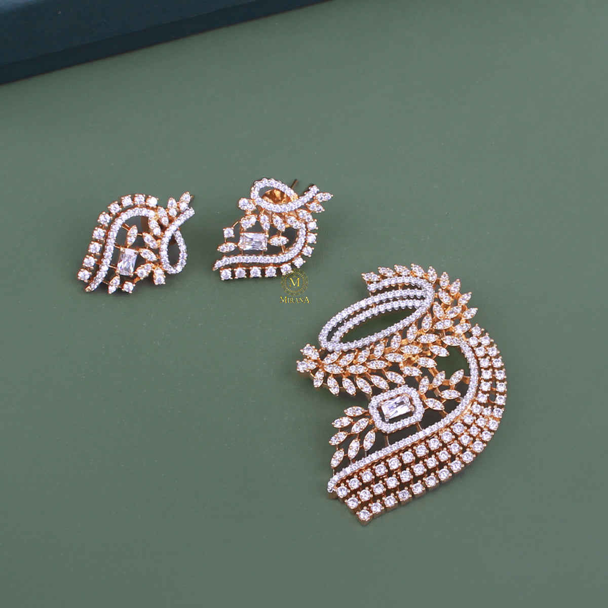 Lara CZ Designer Pendant Set