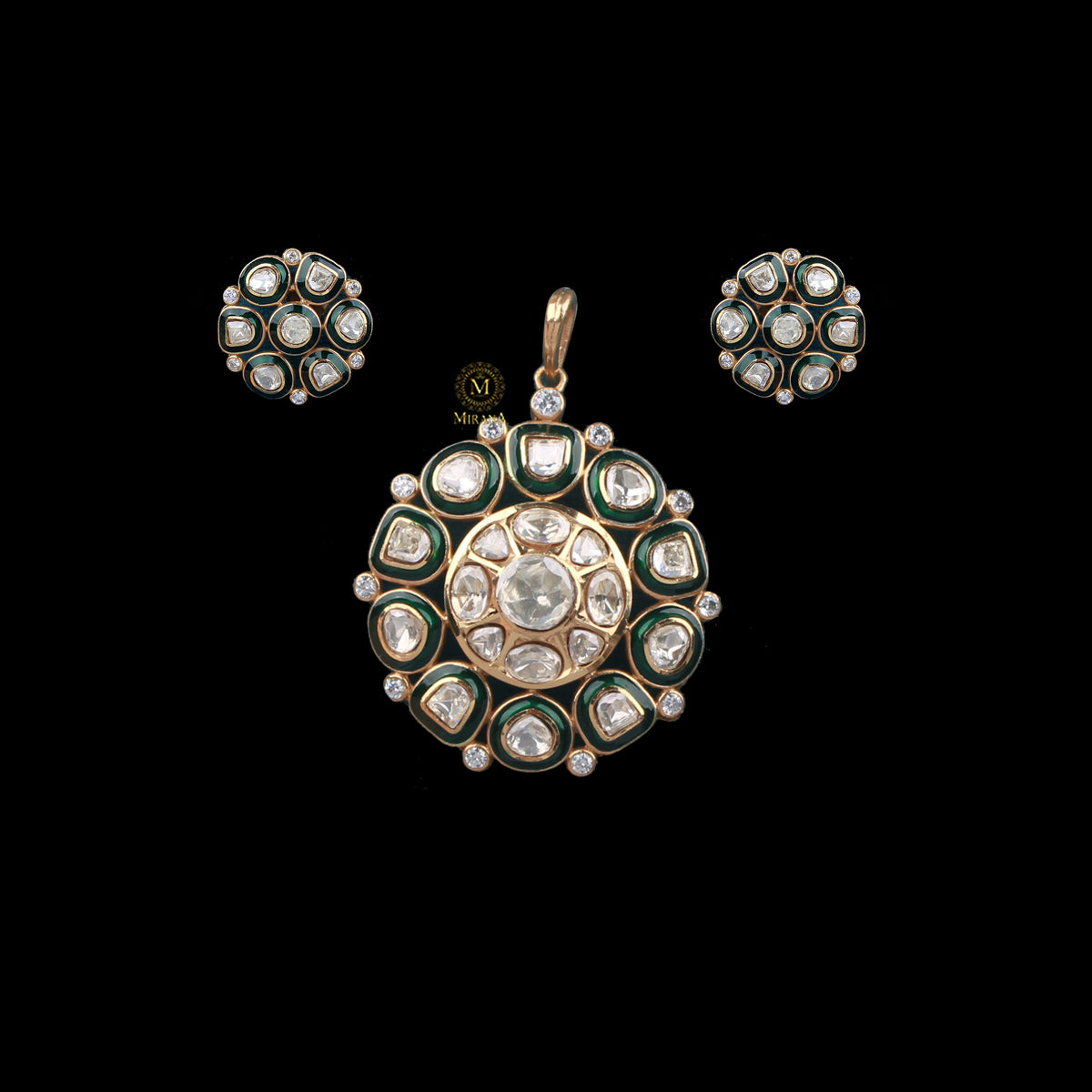 Dipti Polki Pendant Set