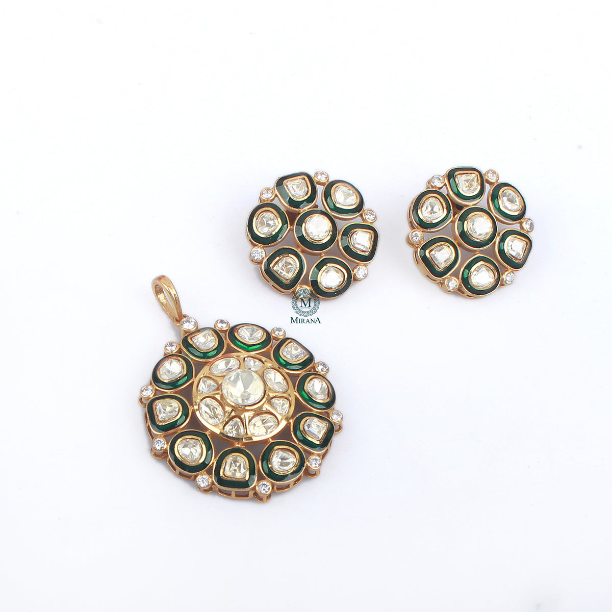 Dipti Polki Pendant Set