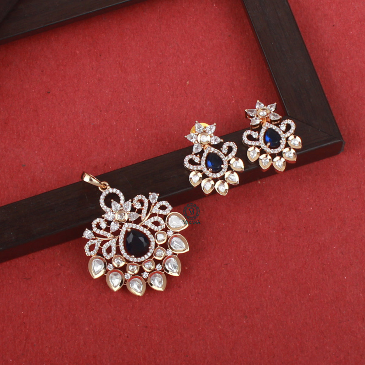 Pankhi Polki Designer Pendant Set