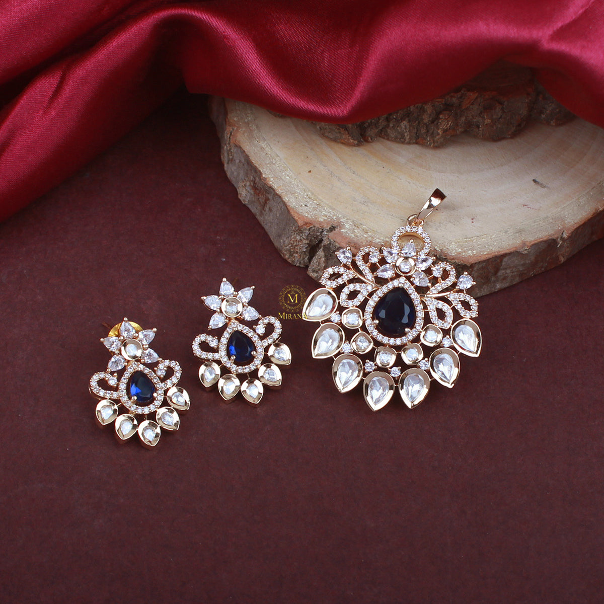 Pankhi Polki Designer Pendant Set