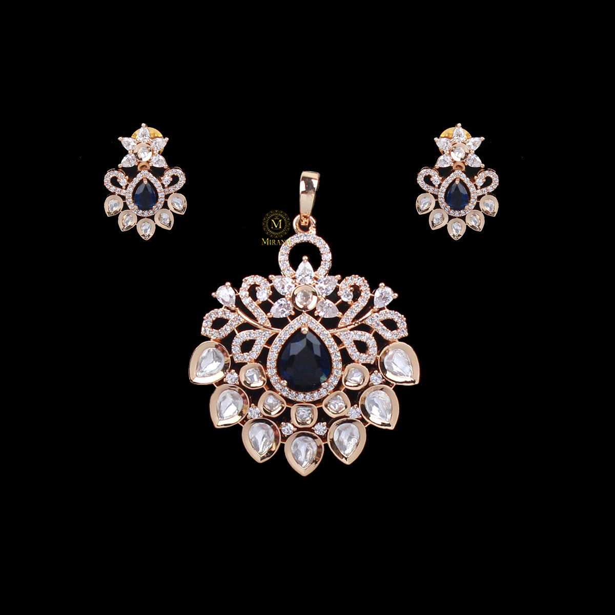 Pankhi Polki Designer Pendant Set