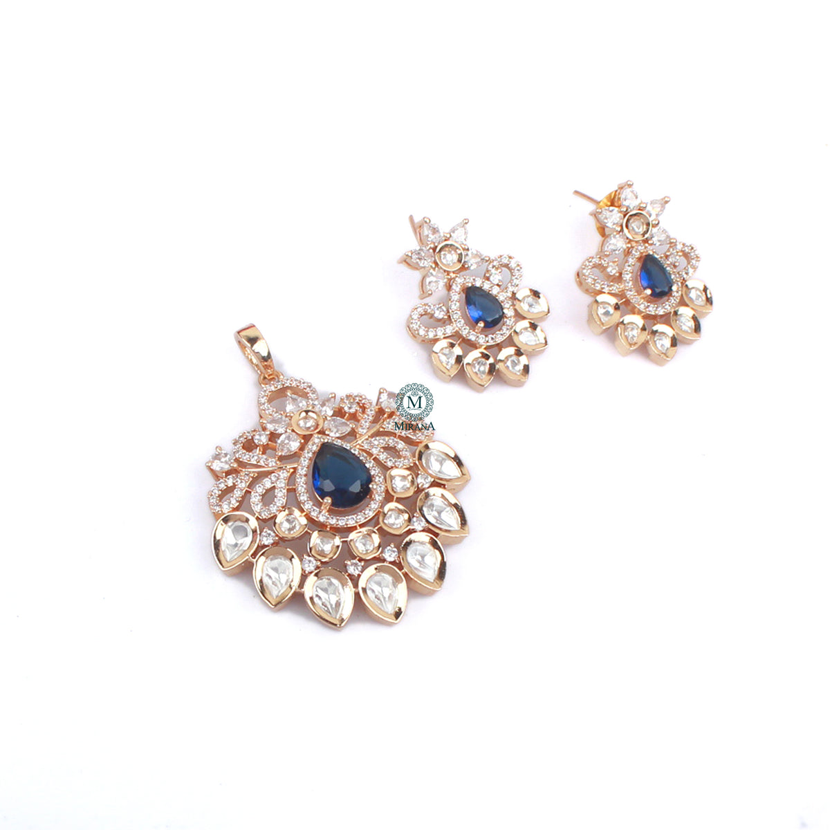 Pankhi Polki Designer Pendant Set