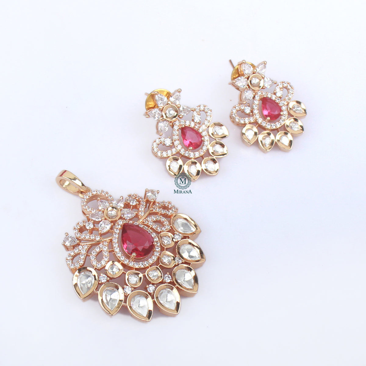 Pankhi Polki Designer Pendant Set