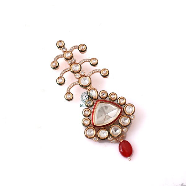 Sharvi Ruby Green Polki Designer Brooch